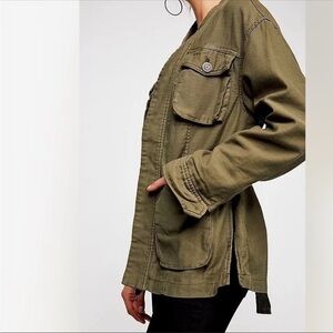 Free People In Our Nature Green Belted Utility Jacket